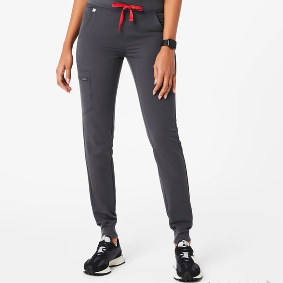 Figs Pants - FIGS Technical Collection Zamora Women’s Charcoal Jogger Scrub Pants, Petite Med